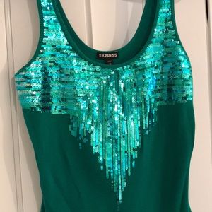 EXPRESS teal sequin tank top